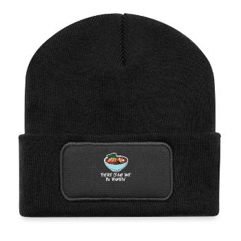 Dampfender Ramen Suppenschüssel - Recycelte Patch Beanie - Schwarz - Vorne