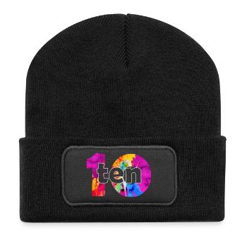 ZEHN 10 JAHRE JUNGE 10. GEBURTSTAG - Recycelte Patch Beanie - Schwarz - Vorne