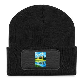 Leeds Castle England Uk Travel Poster Souvenir WPA - Recycled Patch Beanie - black - Front