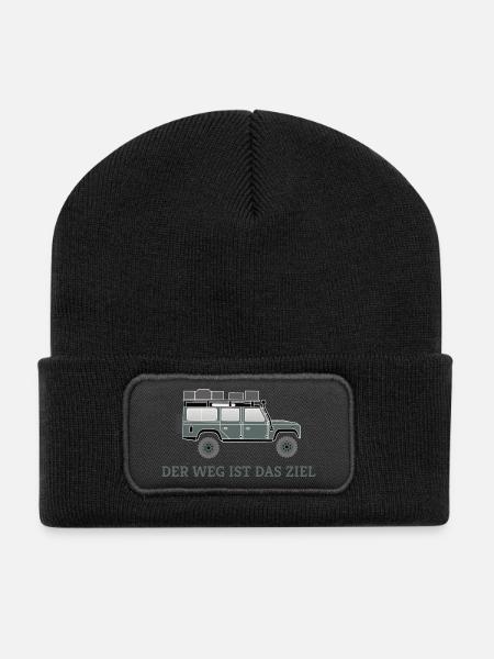 Dachzelt Offroad 4x4 Reisefahrzeug T-Shirt - Recycelte Patch Beanie - Schwarz