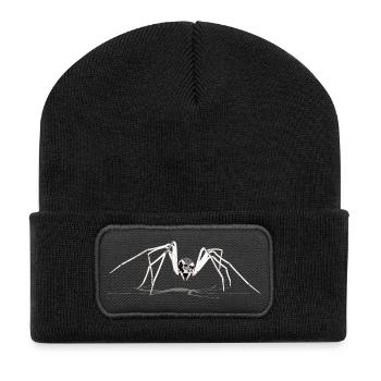 spinne ,spider, kreuzspinne, - Recycelte Patch Beanie - Schwarz - Vorne
