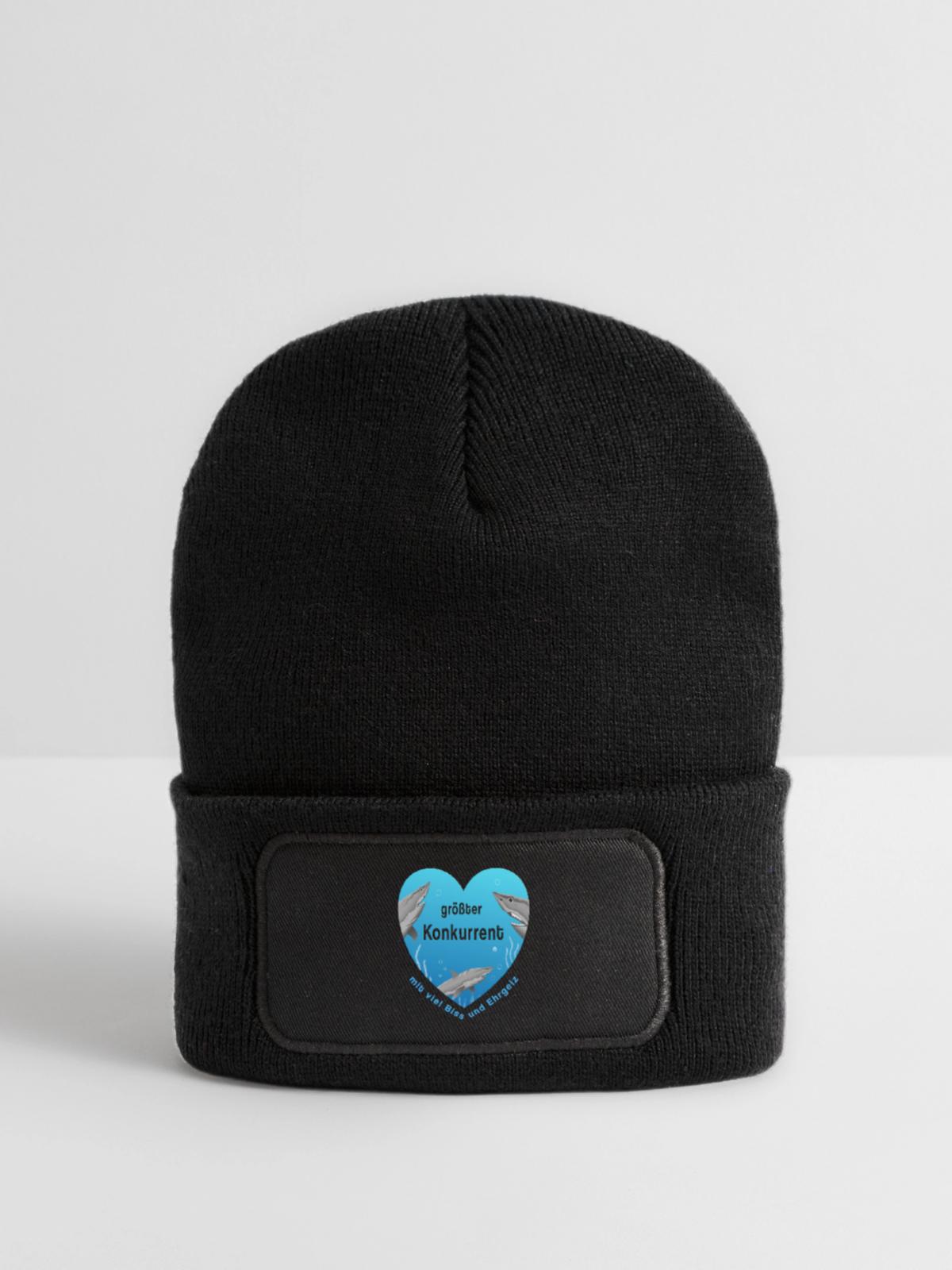 größter Konkurrent - Recycelte Patch Beanie - Schwarz - Vorne