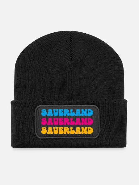 Sauerland - Recycelte Patch Beanie - Schwarz