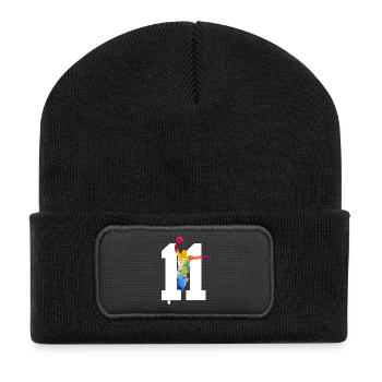 NUMMER 11 BASKETBALL 11. GEBURTSTAG - Recycelte Patch Beanie - Schwarz - Vorne