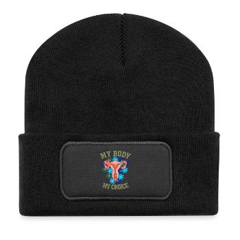 My Body My Choice - Recycelte Patch Beanie - Schwarz - Vorne