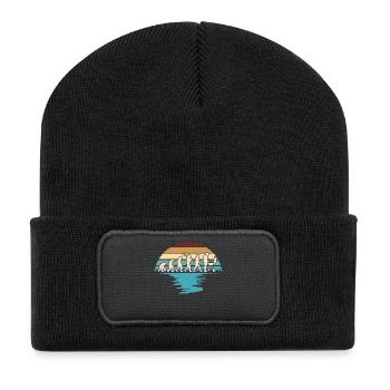 Grill Evolutions Shirt - Neandertaler bis Grillmei - Recycelte Patch Beanie - Schwarz - Vorne
