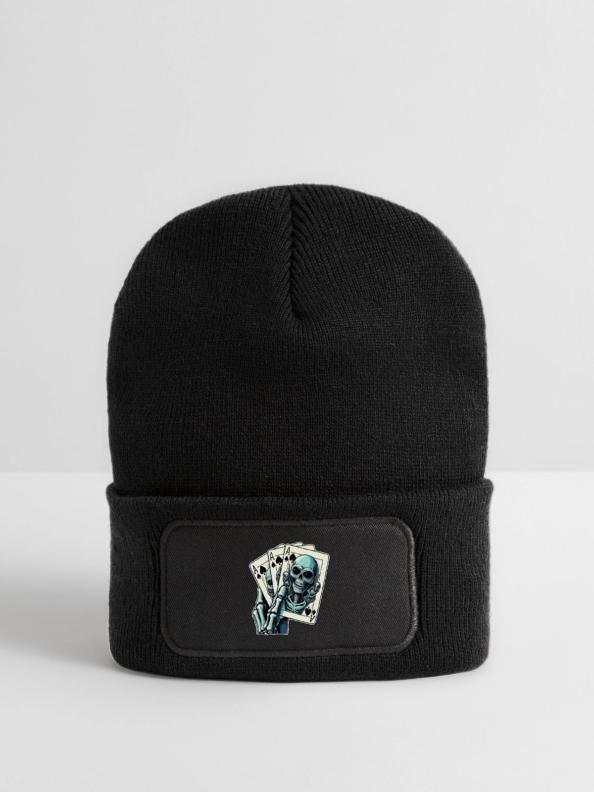 Alien Kartenspiel - Recycelte Patch Beanie - Schwarz - Vorne