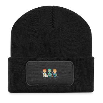 Cooler Anästhesist Narkoseprofi - Recycelte Patch Beanie - Schwarz - Vorne