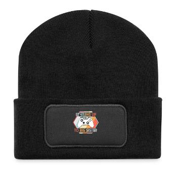 Level Up To Big Sister - Recycelte Patch Beanie - Schwarz - Vorne