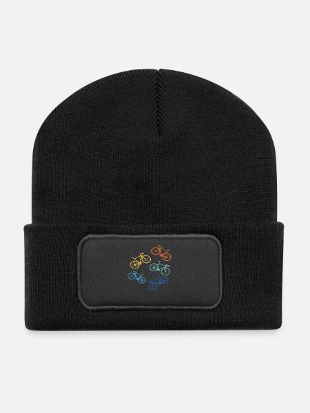 Fahrrad Radsport Radfahren Rennrad Retro - Recycelte Patch Beanie - Schwarz