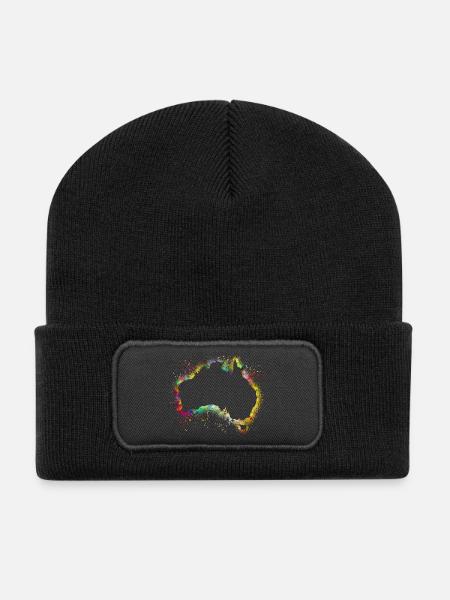 Australien Kontinent - Recycelte Patch Beanie - Schwarz