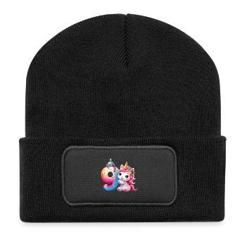 NUMBER 9 YEARS UNICORN 9TH BIRTHDAY - Recycled Patch Beanie - black - Front