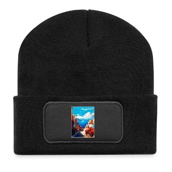 Crète Grèce Affiche de voyage vintage WPA Souvenir - Beanie recyclé à patch - noir - Devant
