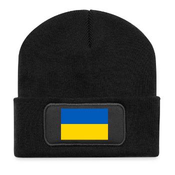 Ukraine - Recycelte Patch Beanie - Schwarz - Vorne