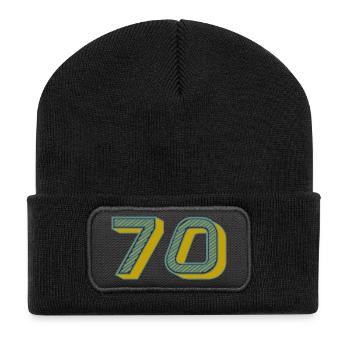 70. 70 YEARS. 70th ANNIVERSARY. 70 YEARS ANNIVERSARY. - Recycled Patch Beanie - black - Front