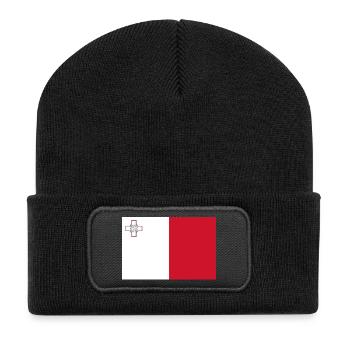 Malta - Recycelte Patch Beanie - Schwarz - Vorne