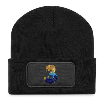 NR. 3 NUMMER 3 COOL 3. GEBURTSTAG - Recycelte Patch Beanie - Schwarz - Vorne