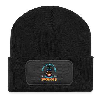 Real Estate for Sponges / Home Sweet Pineapple - Recycelte Patch Beanie - Schwarz - Vorne