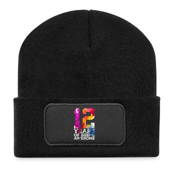 12 YEARS OF BEING AWESOME 12TH BIRTHDAY - Recycled Patch Beanie - black - Front
