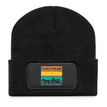 Kutscher Kutsche Pferd - Recycelte Patch Beanie - Schwarz - Vorne