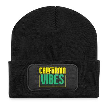 California Vibes USA Bundesstaat Amerika Kaliforni - Recycelte Patch Beanie - Schwarz - Vorne