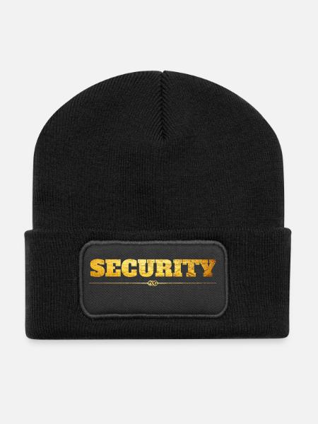 Security - Recycelte Patch Beanie - Schwarz