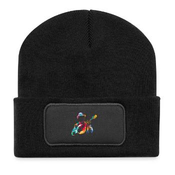Flinker Mandolinist Zupforchester - Recycelte Patch Beanie - Schwarz - Vorne