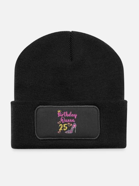 25.Geburtstag Königin 25 Jahre Fünfundzwanzig - Recycelte Patch Beanie - Schwarz