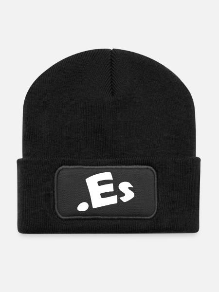 Spanien Länder-Internetvorwahl - Recycelte Patch Beanie - Schwarz