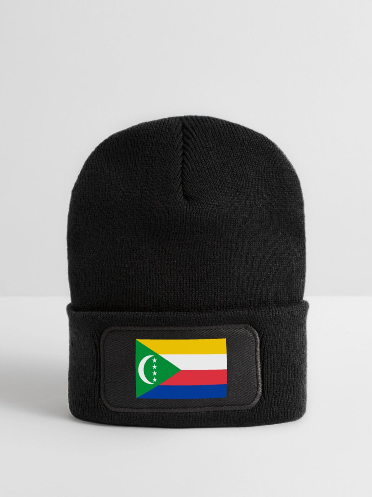 Komoren - Recycelte Patch Beanie - Schwarz - Vorne