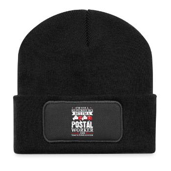 Ich bin Postangestellter Briefträger Briefträger B - Recycelte Patch Beanie - Schwarz - Vorne