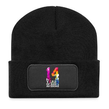 14 ANS D’ÊTRE GÉNIAL 14E ANNIVERSAIRE - Beanie recyclé à patch - noir - Devant