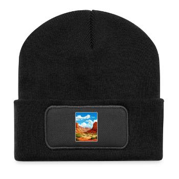 Dinosaurier National Monument Utah Reiseplakat - Recycelte Patch Beanie - Schwarz - Vorne