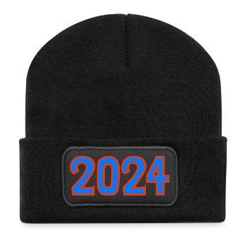 2024.BONNE ANNEE. SAINT SYLVESTRE. NOUVELLE ANNÉE. - Beanie recyclé à patch - noir - Devant