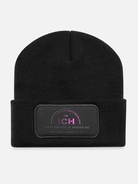 Ich Egoist Selbstliebe - Recycelte Patch Beanie - Schwarz