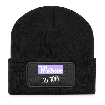 Geliebte - Recycelte Patch Beanie - Schwarz - Vorne