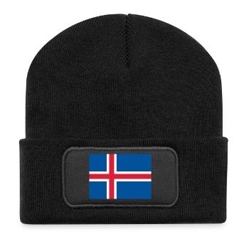 Island - Recycelte Patch Beanie - Schwarz - Vorne