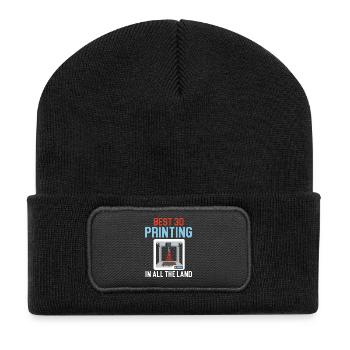 Bester 3D-Drucker im ganzen Land Machinist 3D Prin - Recycelte Patch Beanie - Schwarz - Vorne