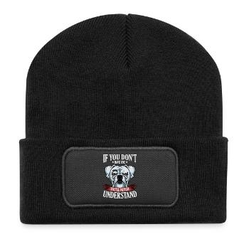 Cool Boxer Statement Spruch Hundehalter Geschenk - Recycelte Patch Beanie - Schwarz - Vorne