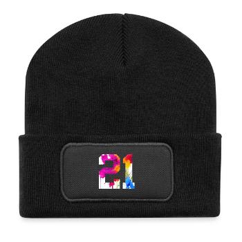 NUMBER 21 YEARS OLD 21ST BIRTHDAY - Recycled Patch Beanie - black - Front