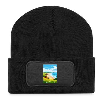 St Brelades Bay Jersey Reiseposter Souvenir WPA - Recycelte Patch Beanie - Schwarz - Vorne