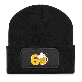 60 Years Old Beer Fan Birthday Gift Men - Recycled Patch Beanie - black - Front