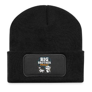 Endlich Großer Bruder Big Bro - Recycelte Patch Beanie - Schwarz - Vorne