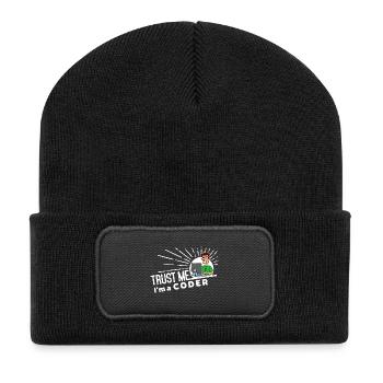 Trust me, I'm a Coder - Programmierer Spruch - Recycelte Patch Beanie - Schwarz - Vorne