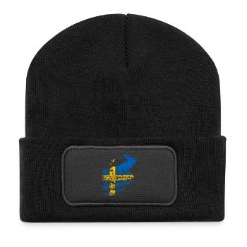 SUÈDE ORIGNAL DRAPEAU SUÉDOIS - Beanie recyclé à patch - noir - Devant