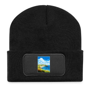 Coverack Cornwall England Uk Reiseposter WPA - Recycelte Patch Beanie - Schwarz - Vorne