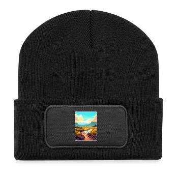 Vulkane Nationalpark Vulkan Hawaii Souvenir - Recycelte Patch Beanie - Schwarz - Vorne