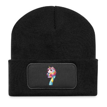 7E ANNIVERSAIRE LICORNE - Beanie recyclé à patch - noir - Devant