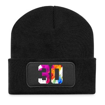 NUMBER 30 YEARS OLD 30TH BIRTHDAY - Recycled Patch Beanie - black - Front