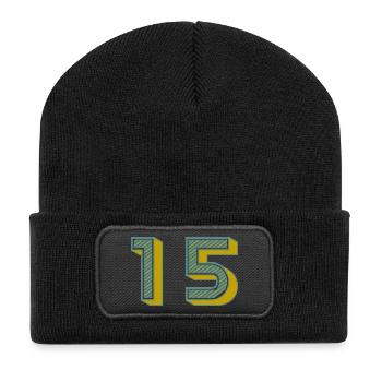15. 15 JAHRE. 15. JAHRESTAG. 15-JÄHRIGES JUBILÄUM. - Recycelte Patch Beanie - Schwarz - Vorne